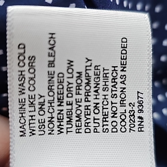 J.Ferrar Navy and White Dress  Shirt, Slim, Stretch - Picture 6 of 6